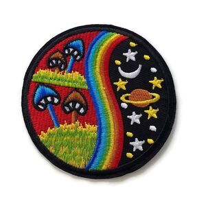 Cosmic Shrooms Round Embroidered Patch
